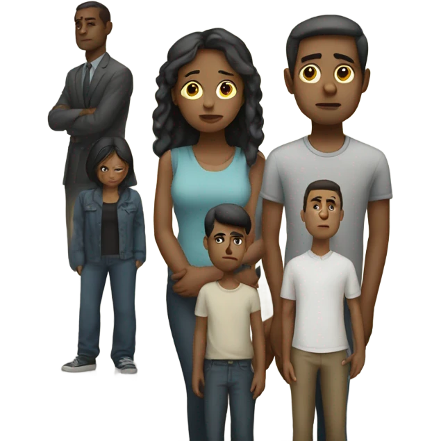 Group of sad people  standing emoji