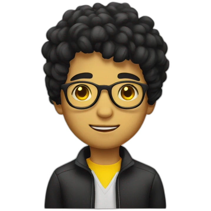 boy with yellow tinted glasses and black hair  emoji
