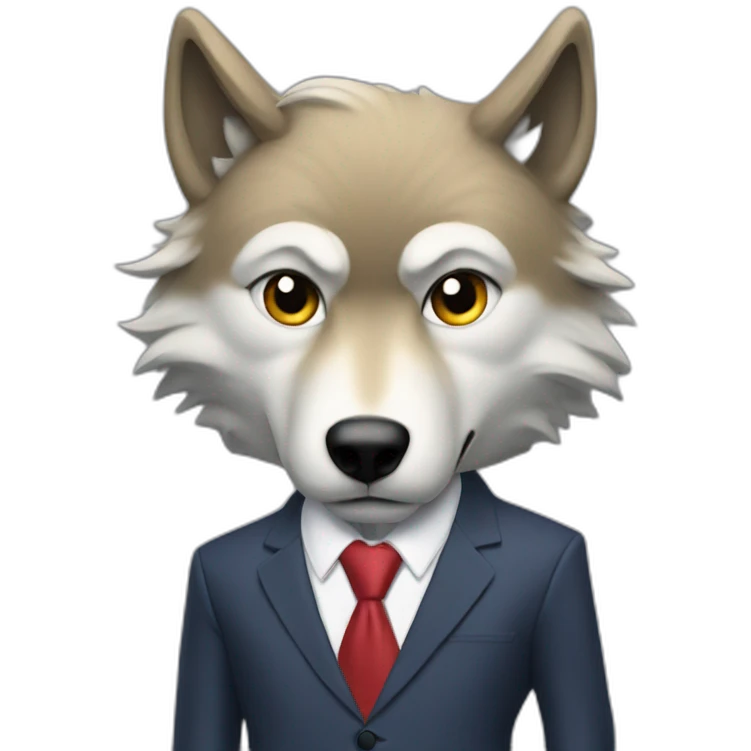 Donald Trump as wolf in suit emoji