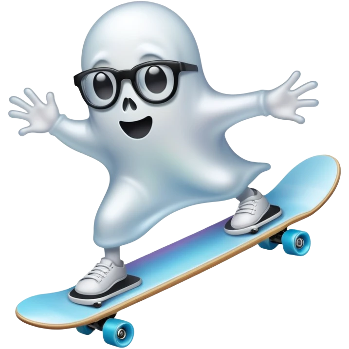 four eyed Ghost skateboarding emoji