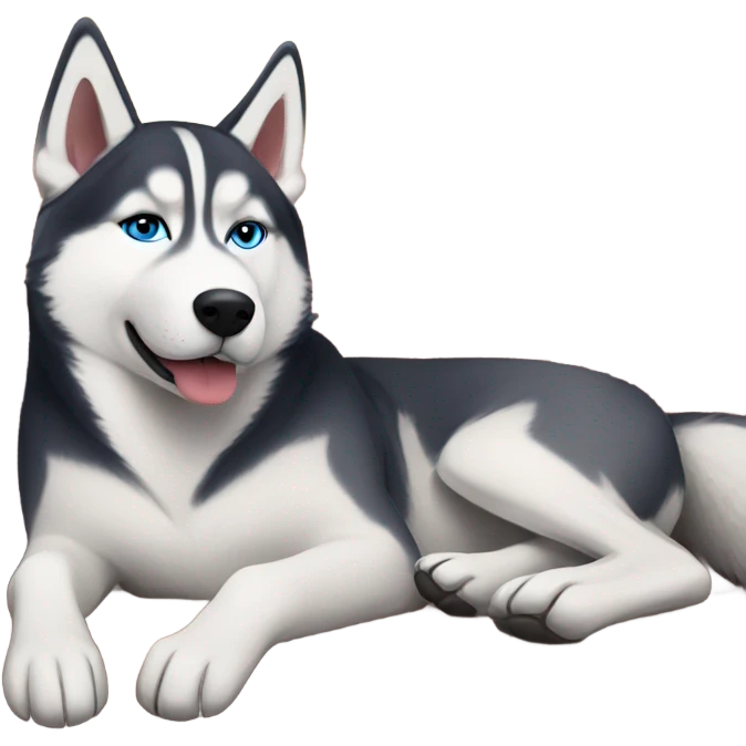 Siberian husky on a couch emoji