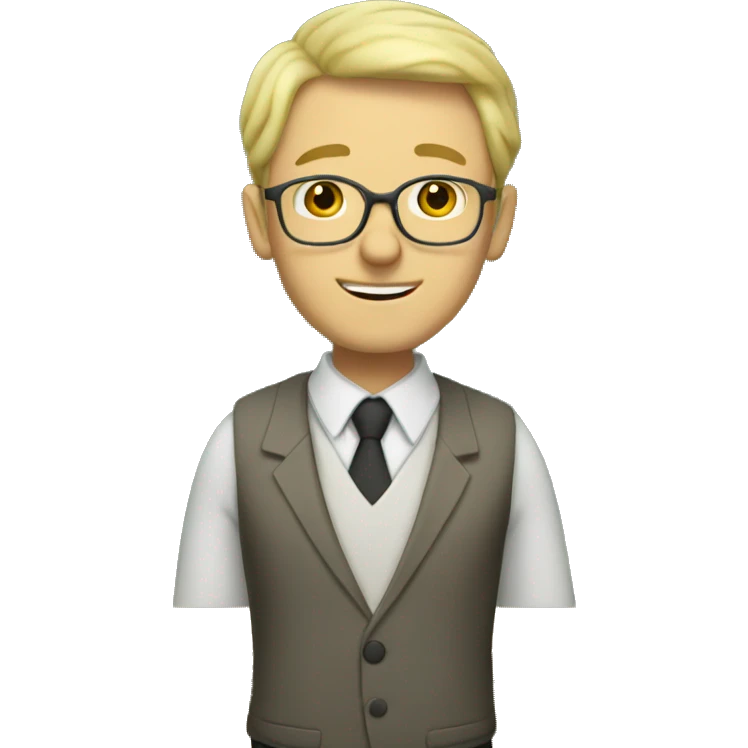 old blond short hair male teacher emoji