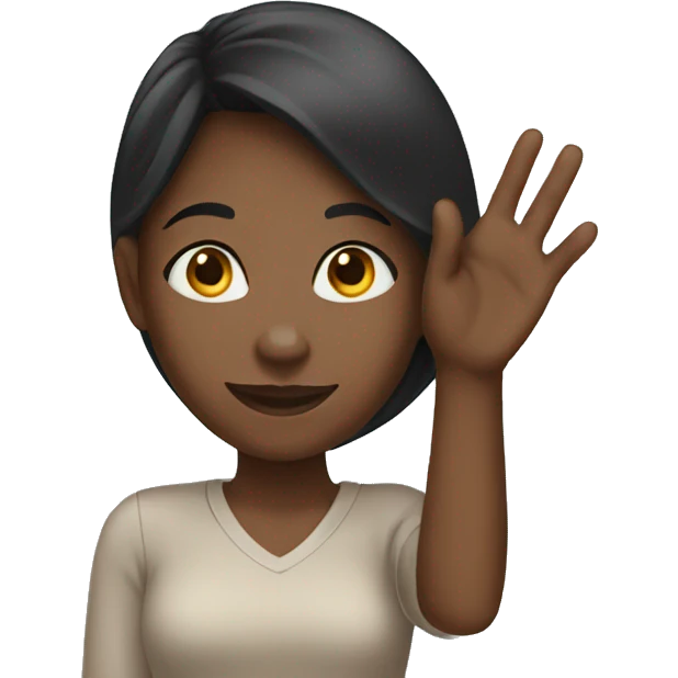 black girl waving hand emoji