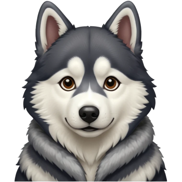 Black and white husky emoji