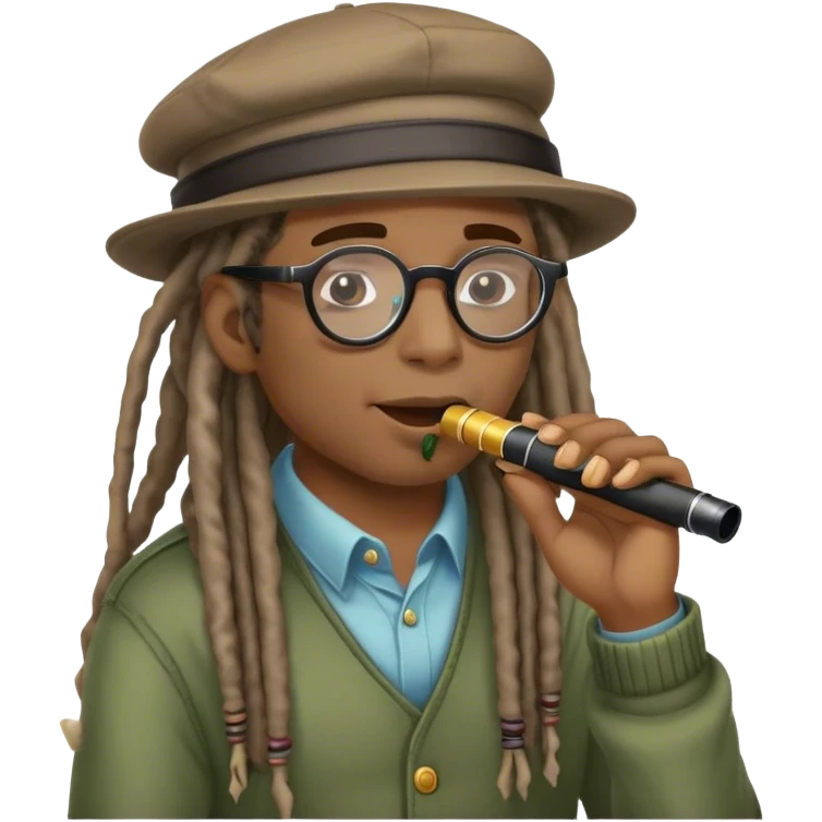 harmonica dreadlocks glasses hat flow emoji