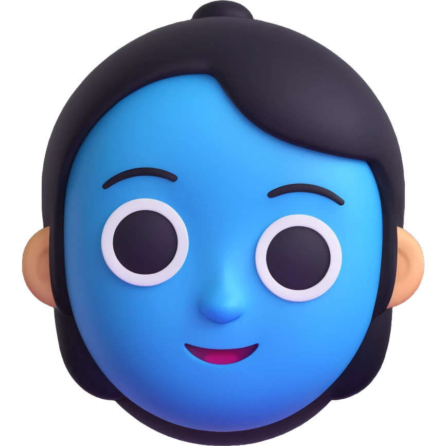 blue avatar emoji with a round face emoji