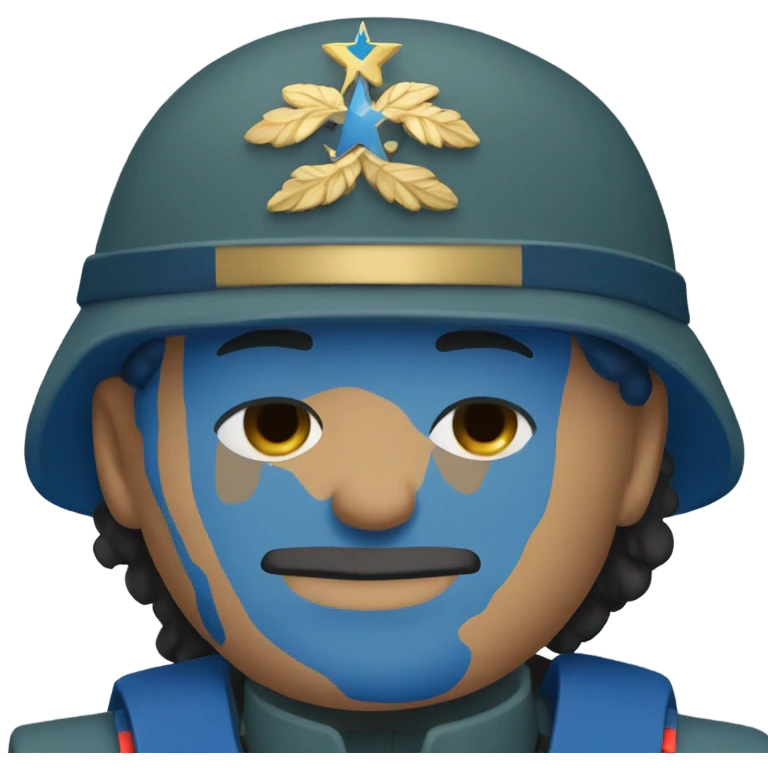 French Moroccan soldier in blue uniform  emoji
