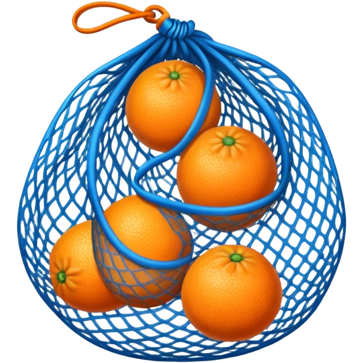 oranges in blue mesh bag emoji