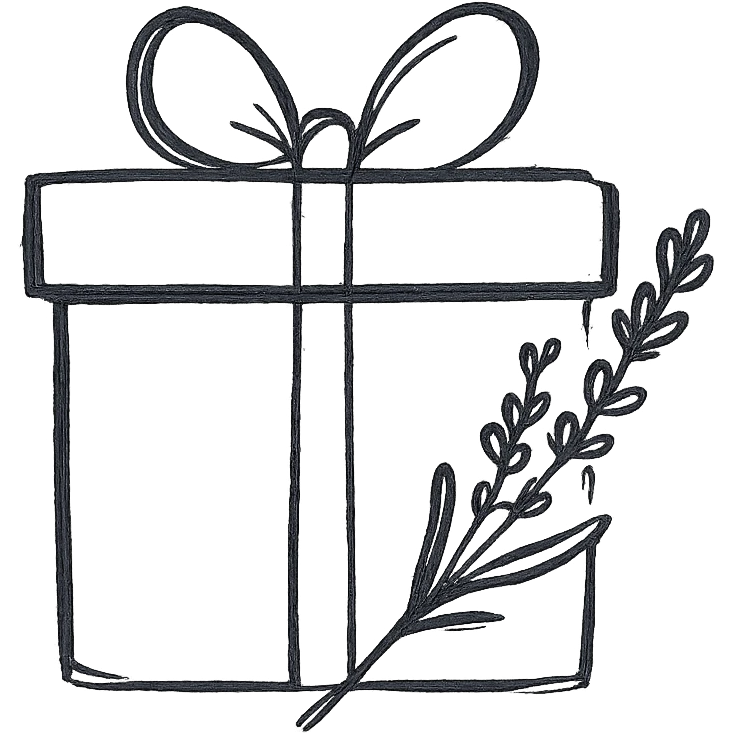 A lavender gift present for a woman emoji