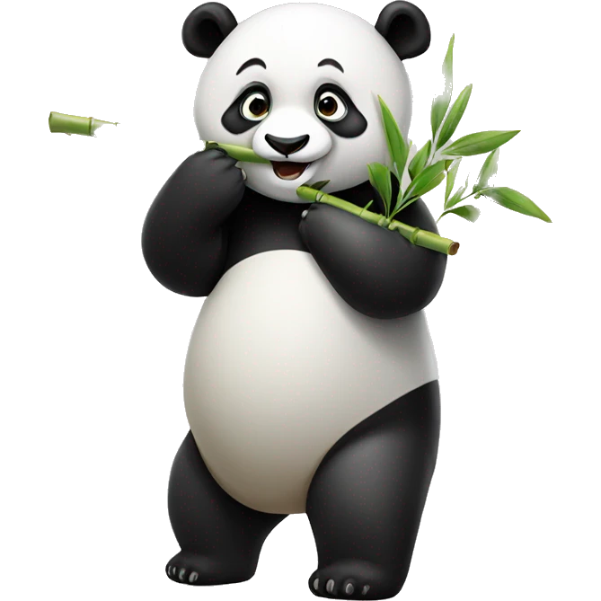 Panda eating bamboo emoji