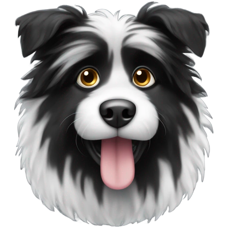fuzzy black and white dog emoji