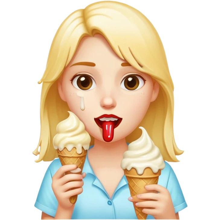 girl eating ice emoji