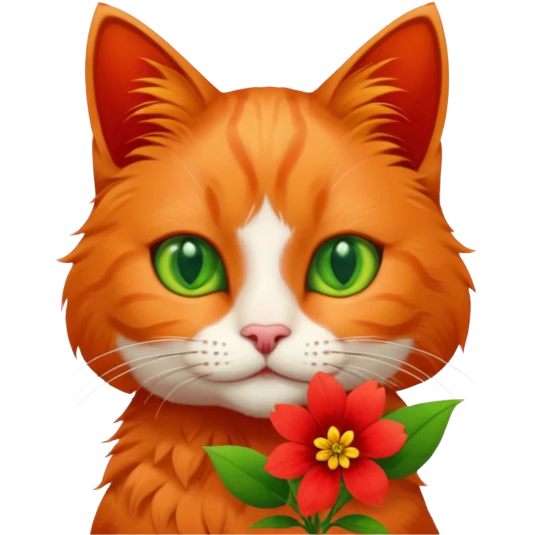 Cat and flower emoji