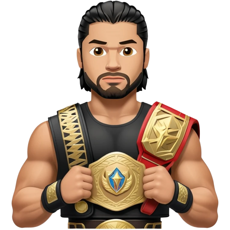 Roman Reigns WWE wrestler with championship belt emoji