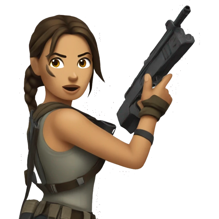 lara croft bonjour emoji