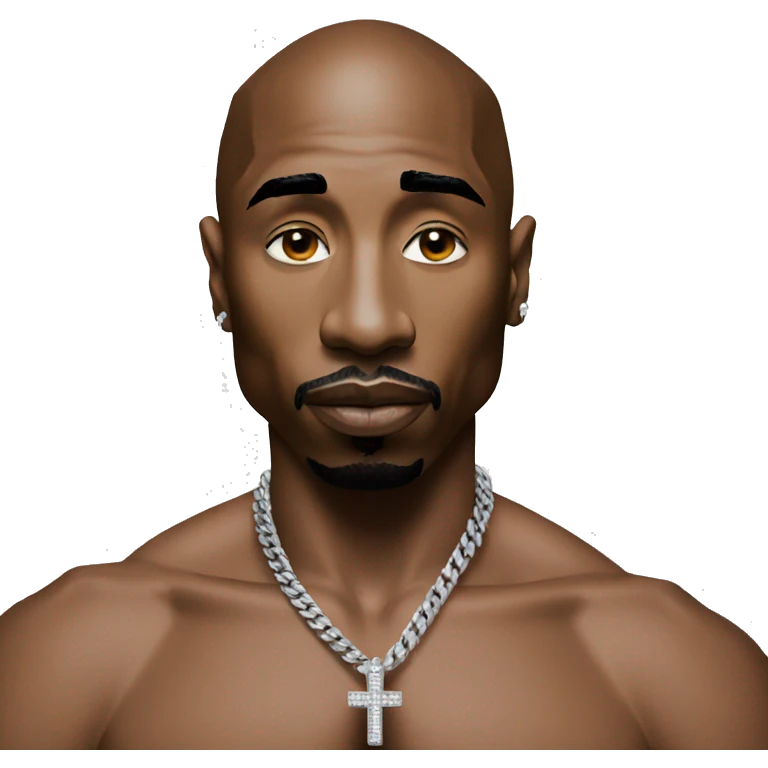 2pac with his big cross chain emoji