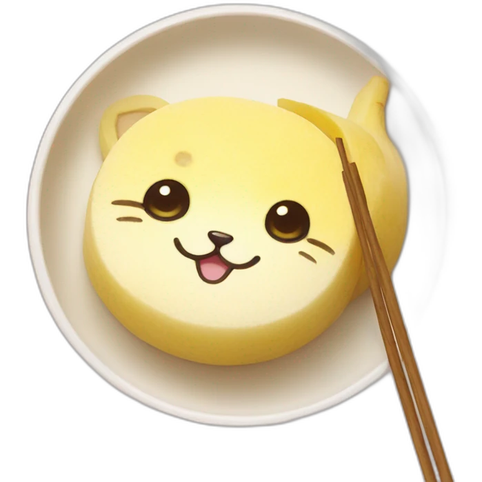 banana rice cake mochi cat emoji