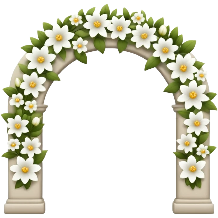 white flower arch emoji