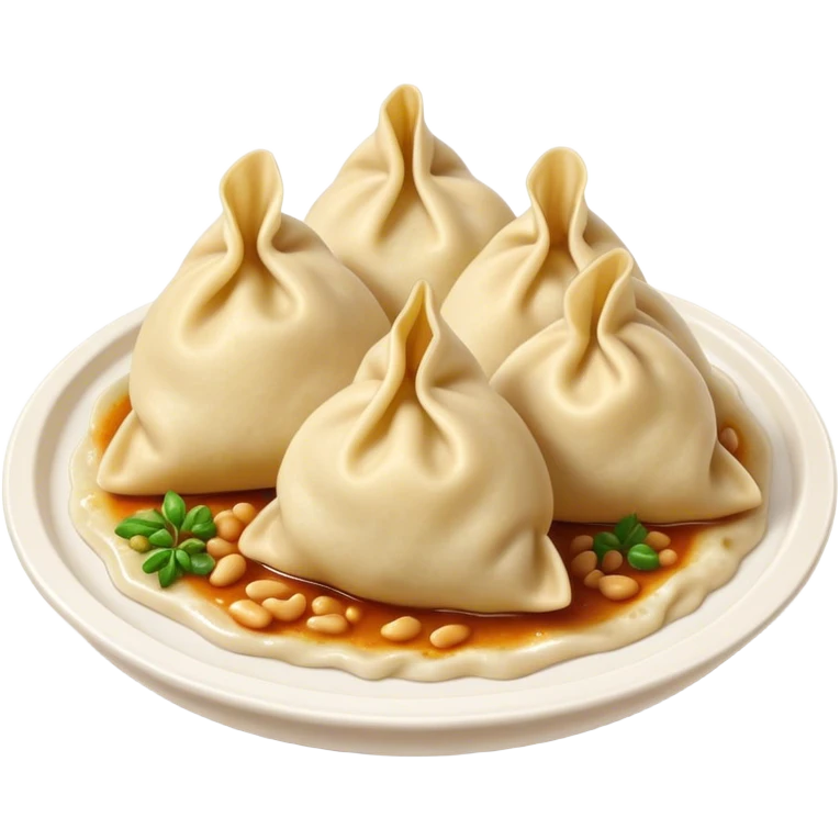 Cinematic Realistic Pierogi Dish Emoji, depicted as tender dumplings filled with savory ingredients rendered with lifelike textures and warm, inviting lighting. emoji