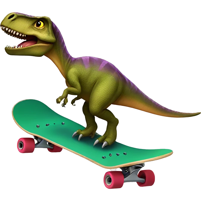 Dinosaur on a skate board emoji