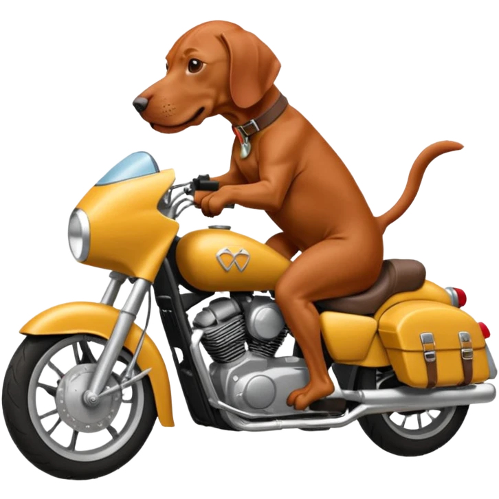 Vizsla riding motorcycle  emoji