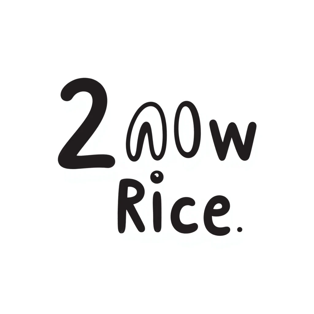 '2 w rice' text in hand-drawn doodle style emoji