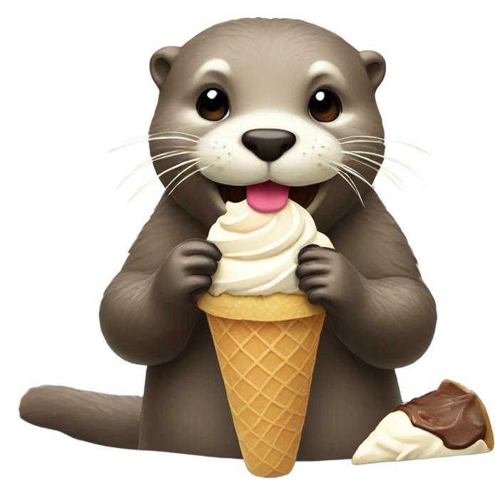 Otter eating ice cream emoji