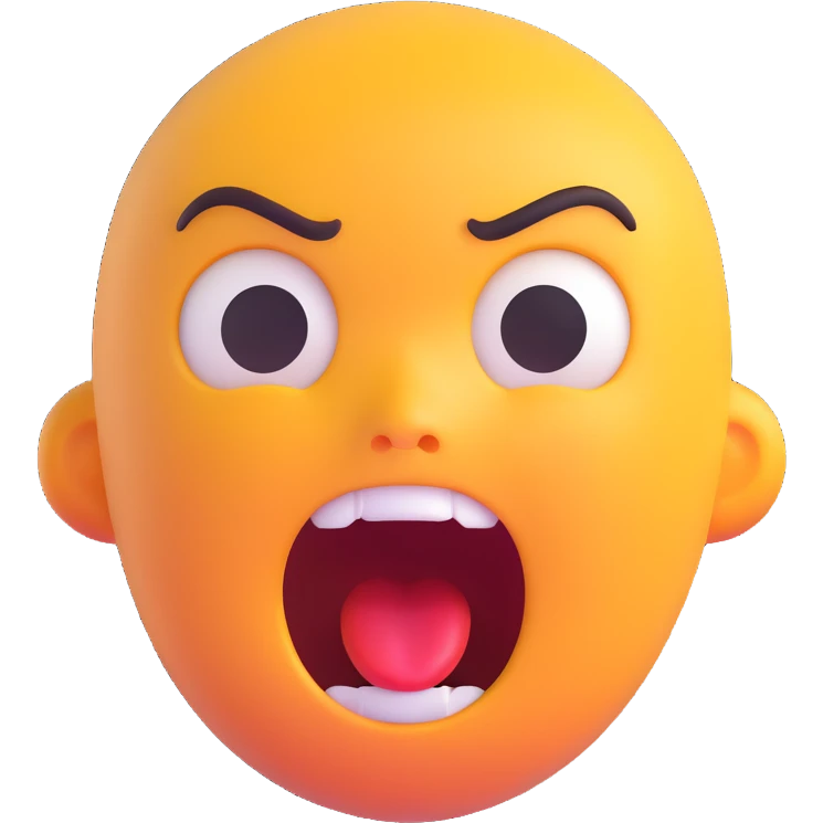 screaming face with terrified expression, horror game emoji style for stream emoji