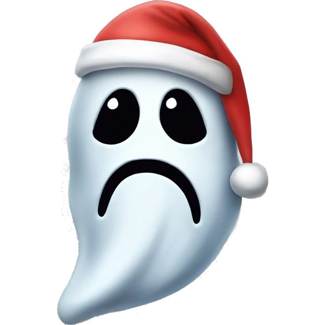 Ghost face with Santa hat emoji
