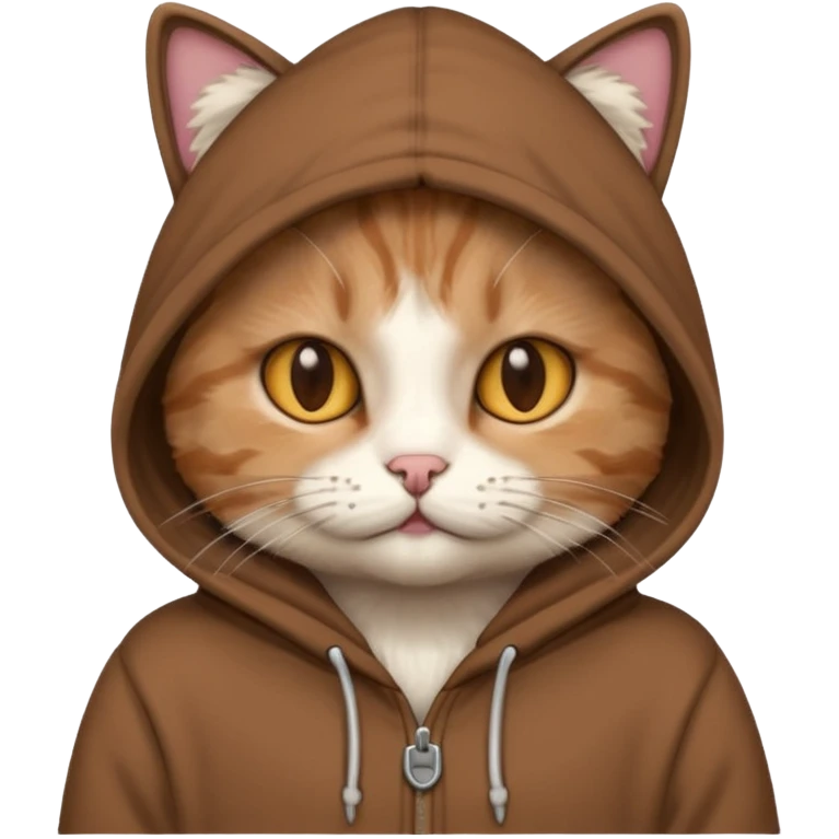 cat with brown hoodie emoji
