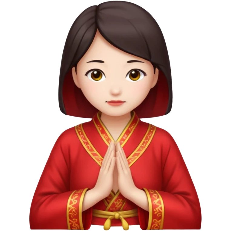 Chinese lady bowing in red robe emoji