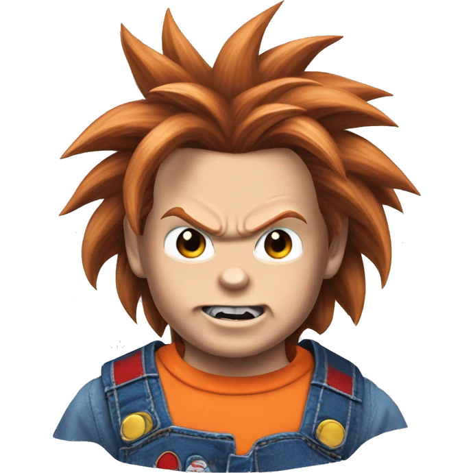 chucky con cabello de goku emoji