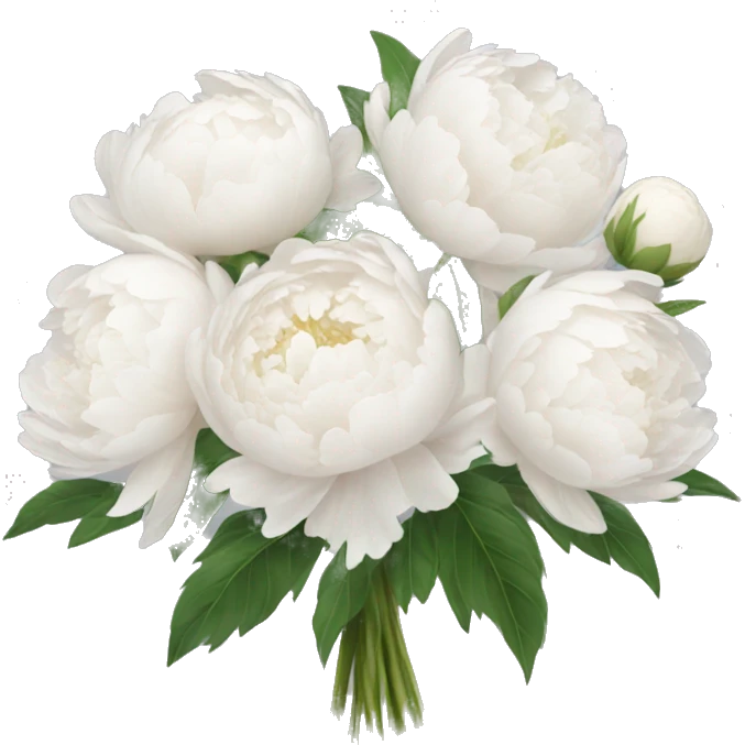 White peonies bouquet  emoji