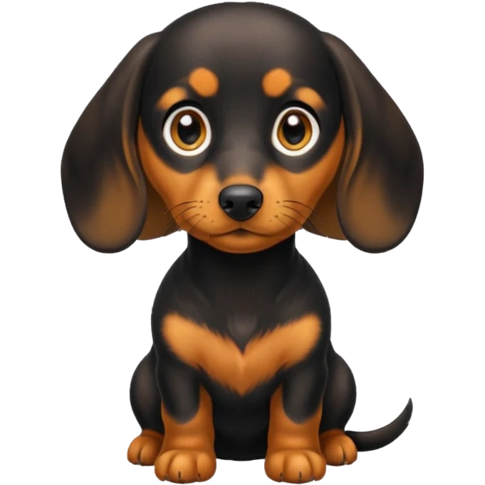 Black and tan miniature dachshund  emoji