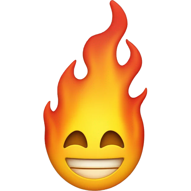 Smiley face on fire emoji