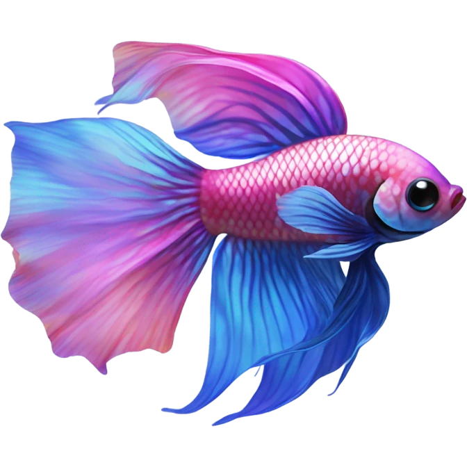 Pink and bluebetta fish emoji