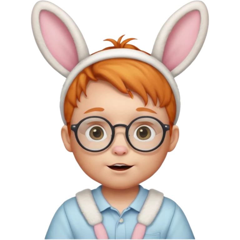 bunny ear wearing ginger small baby spectacled emoji