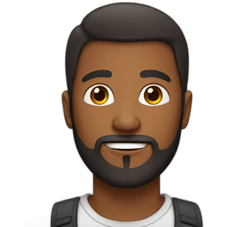 Brown skinned guy with beard emoji