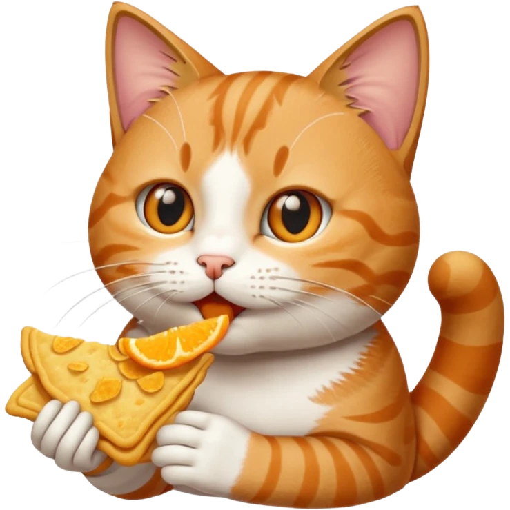 Chat qui mange du chips emoji