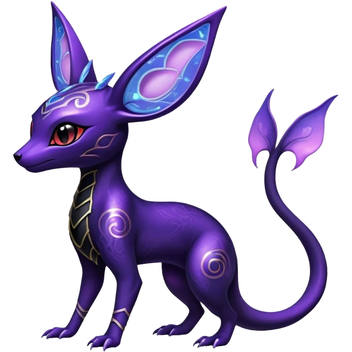 Shiny Ethereal Celestial Futuristic Salandit-Umbreon-Espeon-Hybrid (Full body) emoji