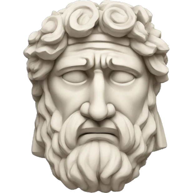 Ancient Greek King Odysseus Statue Face Only, Crying, Tears, Off-white emoji