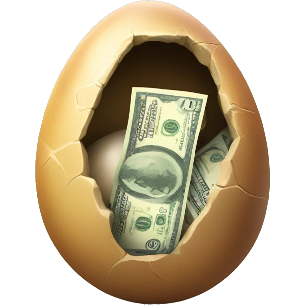 Dinosaur egg  with money sign emoji