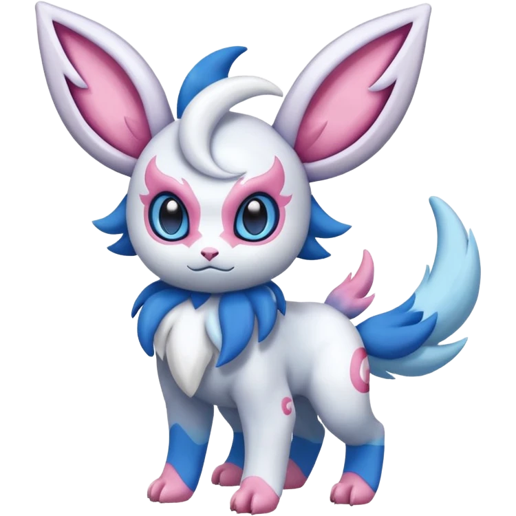 Shiny Absol-Sylveon-Fakémon-hybrid-creature (full body)  emoji