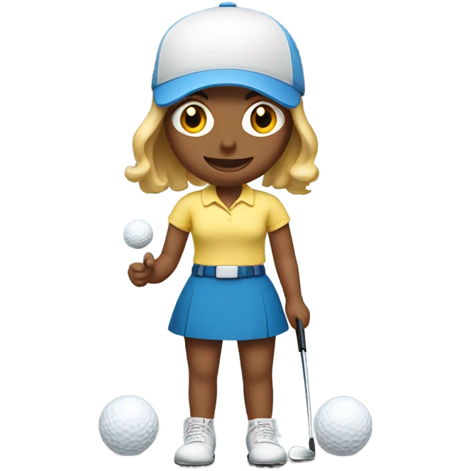 Jill from Jack and Jill with 4 golf balls and a bent putter around her head emoji