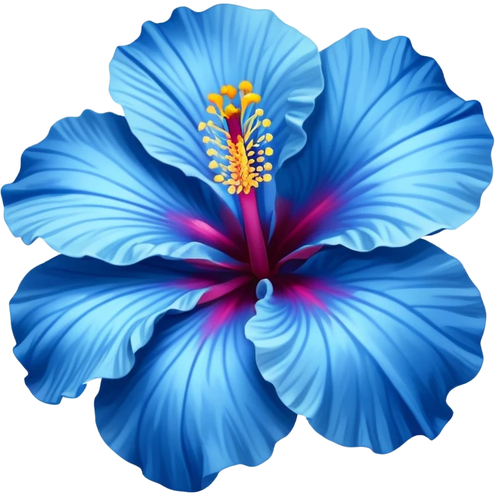 Blue hibiscus flower emoji