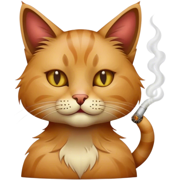Cat smoking weed emoji