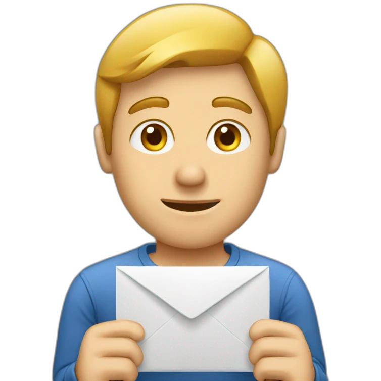 man sending email emoji