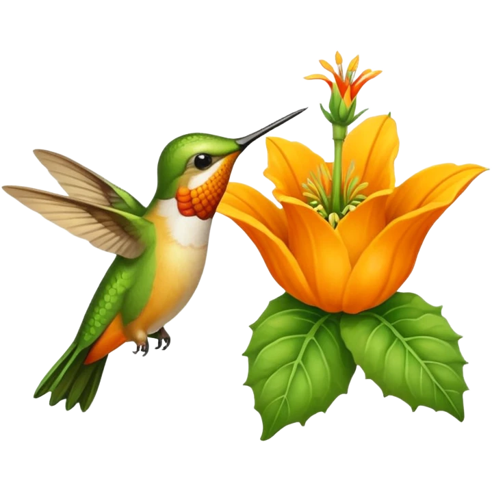 Squash blossom and hummingbird  emoji