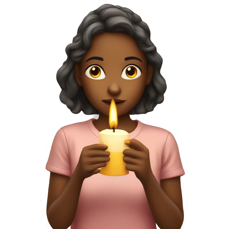 Girl blowing candle out emoji