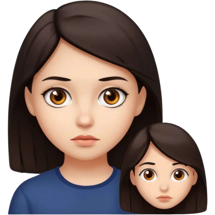 A girl doing a suspicious face emoji